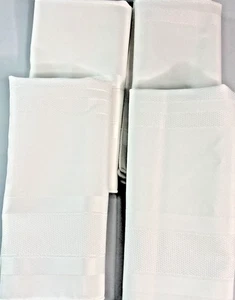 Set of 4 White Soft, Smooth, Cotton Dinner Napkins - Elegant Linen, 16.5x17 - Picture 1 of 8