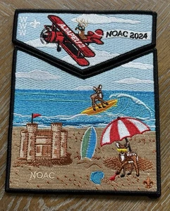 Lodge # 2 Ajapeu Summer Beach Scene 2 pz OA Flap Set 2024 NOAC 200 realizzati con patta - Foto 1 di 2