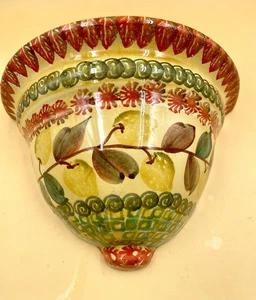 Vintage Italicia ARS Lemons 10x7 Hanging Wall Shelf Sconce Semi-Circular - Picture 1 of 12