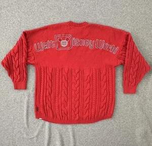 Suéter Disney Walt Disney World Pequeño Adulto Espíritu Rojo Jersey Cable Tejido Mickey - Imagen 1 de 11