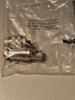 Amphenol C091 31H004 100 2 Round Connector Plug, Straight #9 - Image 1 of 3