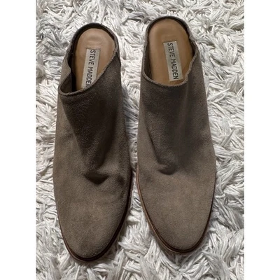 Steve Madden Milo 露跟懒人骡子 8.5M 码灰褐色麂皮绒 — 第 1/4 张图片