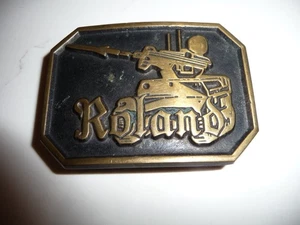 VINTAGE US ARMY ROLAND XM975 AIR DEFENSE SYSTEM METAL BELT BUCKLE-Free Shipping - Picture 1 of 5