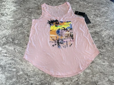 Camiseta sin mangas Torrid Performance algodón cuello redondo gráfico activo rosa talla 0 grande 12 Foto 1 de 4