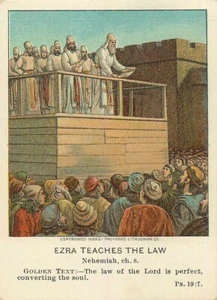 Christian Picture Lessons Ezra Teaches the Law 1911 - Picture 1 of 2