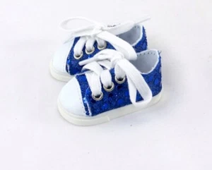 Puppenkleidung 14,5" Turnschuhe Schuhe blau weiß Glitzer Passform 14,5" AG GUMMISTIEFEL PUPPEN - Bild 1 von 4