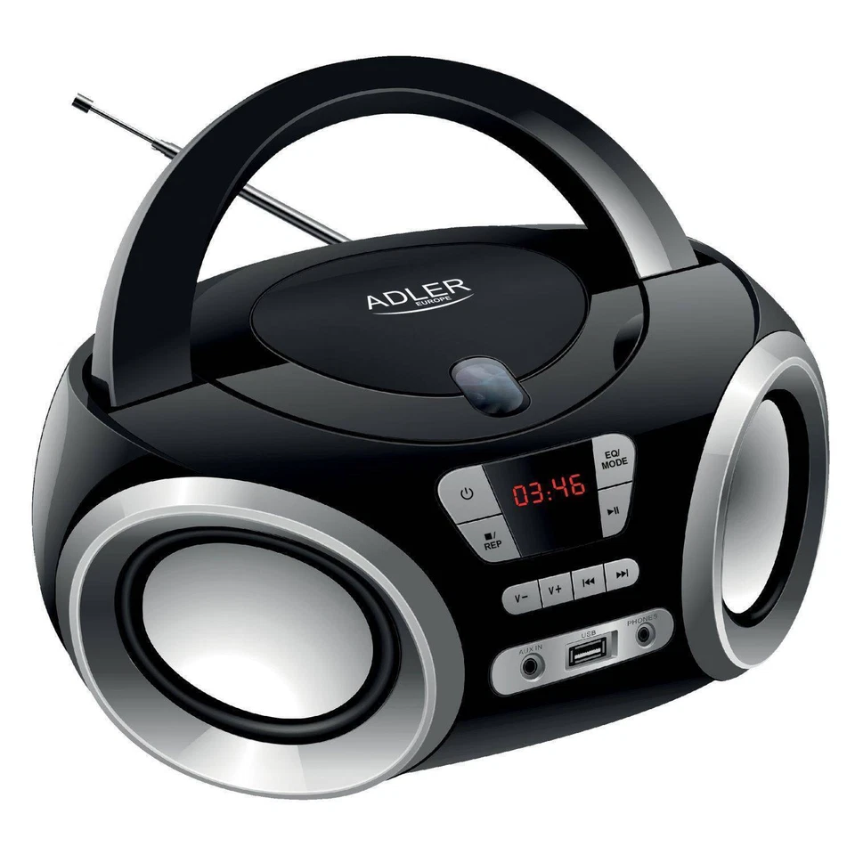 Adler AD 1181 CD Boombox - Schwarz/Silber