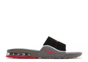 NIKE AIR MAX CAMDEN GS SLIDES GRAY/RED YOUTH SIZES CZ4665-002 NEW - Picture 1 of 1