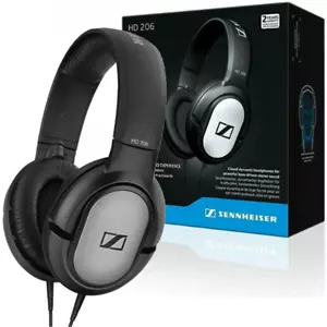 SENNHEISER HD206 HEADPHONES DYNAMIC ON-EAR STEREO LIGHTWEIGHT ADJUSTABLE - BLACK - Picture 1 of 10