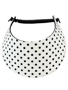 PICKLEBALL MARKETPLACE - Fabric Foam Visor - No Headache - "White w/ Black Dots" - Picture 1 of 1