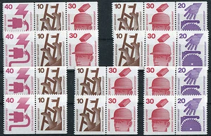 Bund Zusammendrucke postfrisch Zd W 47 - W 56 BRD Unfallverhütung C + D Mi. 54 € - Picture 1 of 3