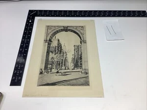 ART PAPER ETCHING PLATE Original CARMAN BONANNO WASHINGTON SQUARE PENCIL CB OLD - Picture 1 of 21
