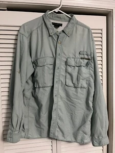 Ex Officio Vented Long Sleeve Button Shirt sz L green Fishing Hiking Camp C - Picture 1 of 2