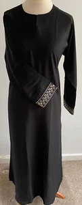 Damen Regular Plain Premium Nida Tasche Abaya Maxikleid Dubai Schwarz A4-Größe 58 - Bild 1 von 3
