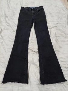 Indigo Rising High Rise Slim Straight Womens Black Jeans Size 5/27 Denim - Picture 1 of 7