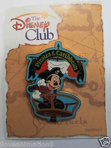 Disney The Disney Club Exclusive Pirates Of The Caribbean Mickey Mouse Pin - Picture 1 of 2