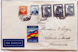 SPAIN to GERMANY 1933 ZEPPELIN, Airship 1st SAF Flight Airmail Cover , ex Nutley - Picture 1 of 5