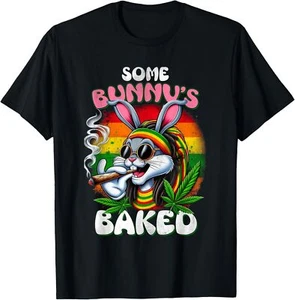 Happy 420 Easter Funny Smoking Easter Bunny Men Women T-Shirt - Picture 1 of 4