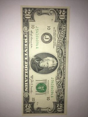 1969 $20 Federal Reserve Note Gem Unc J 54164094 A - Image 1 of 4