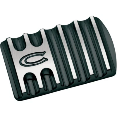 Covingtons Customs Black Finned Rear Brake Lever Pedal Pad for Harley FLH & FLST - Image 1 of 2