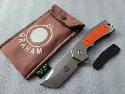 Cuchillos Jon Graham GMT Shorty Rhino, lavado a la piedra, CPM-154, naranja y negro G-10 Foto 1 de 4