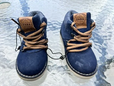ZARA Baby темно-синий замшевые ботинки туфли ребенка ясельного возраста детский размер ЕС 23 / США 7 - Изображение 1 из 4