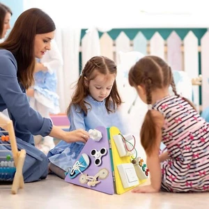 14 in 1 Toddler Busy Board, Montessori Wooden Busy Board for Toddlers 3+ - Picture 1 of 8