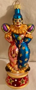 Christopher Radko Glass Clown Ornament Juggles Excellent - Picture 1 of 7
