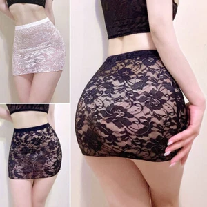 Women's Sexy Lace Mini Skirts See Through Lingerie Party Short Dress Underwear - Picture 1 of 15