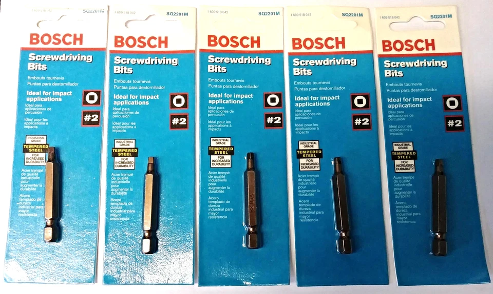 Bosch SQ2201M #2 Square 2" Screwdriving Bits USA (5 Packs) - Image 1 of 1