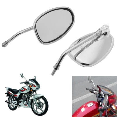 Chrome Motorcycle Rear view Side Mirror for Suzuki Honda Cruiser Chopper Kawaski - Изображение 1 из 4
