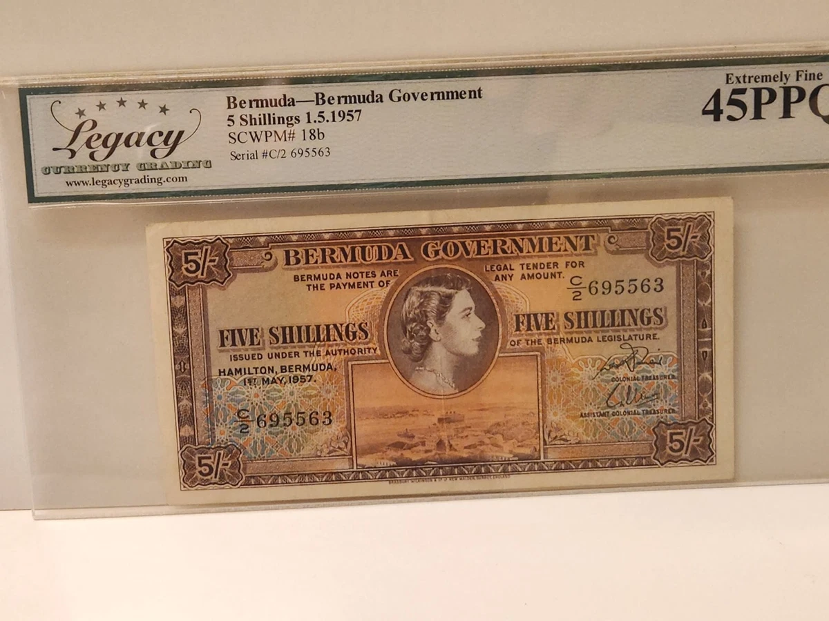 バミューダ 5 シリング紙幣 1957年 エリザベス女王 1957 Bermudian Paper Money for sale | eBay