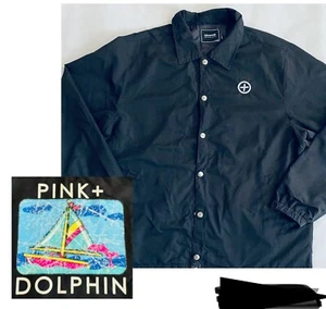 Pink Dolphin Black Color Warp Jacket Windbreaker Size L Graphic - Picture 1 of 10
