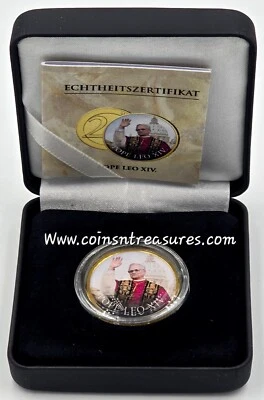 Pope Leo XIV 2 euro 2025 Gold Gilded color Coin - Image 1 of 4