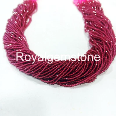 Wholesale Lot Ruby Seed Beads, 2 mm Ruby Faceted Beaded for Jewelry 10"Strand - Image 1 of 4