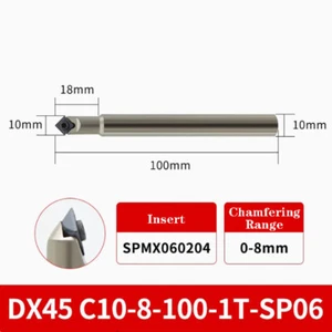 DX45 C10-8-100-1T-SP06 Chamfering Drill Tool Holder 45° + 1PCS SPMX060204 Insert - Picture 1 of 3