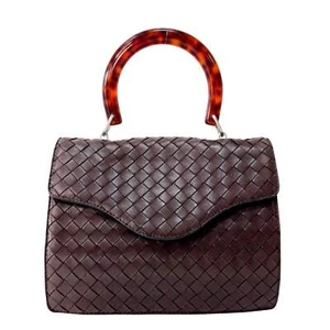 BOTTEGA VENETA Intrecciato Tortoise Shell Mini Handle Bag - Picture 1 of 16