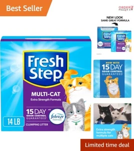 Multi-Cat Clumping Cat Litter with Febreze - 14 lb Odor Control & Low Dust - Picture 1 of 14