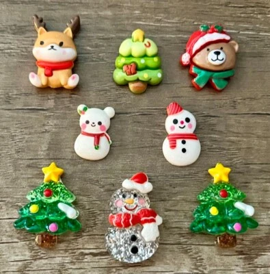 8 piezas NAVIDAD Brillante Brillo Muñeco de Nieve Árbol Zapatos Dijes para Crocs o Cordones para Zapatos Foto 1 de 4