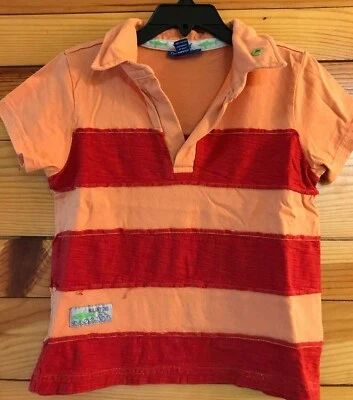 Naartjie мальчиков оранжевый и красный цвет блок насмешливый поло потертый акула рубашка размер 4 - Изображение 1 из 3