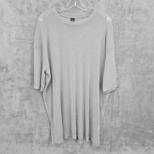 Camiseta túnica Dazy pura metálica XL plateada hombro caído manga corta cuello redondo - Imagen 1 de 11