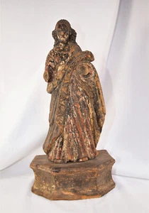 Antique Wood Carved Santos Christ - Picture 1 of 6