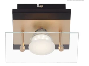 BRILONER- PLAFONIERA LED - 4W-400LUMEN- NERO/ORO OPACO-VETRO TRASPARENTE - Foto 1 di 1
