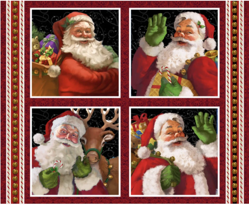 Tecido Henry Glass Christmas Legend II 4 bloco de travesseiros painel pelo painel - Imagem 1 de 1