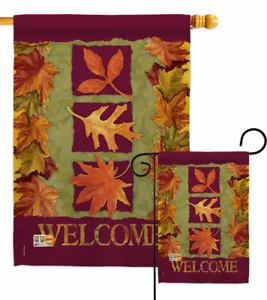 3 hojas de otoño bandera jardín cosecha y otoño regalo decorativo patio casa pancarta - Imagen 1 de 17