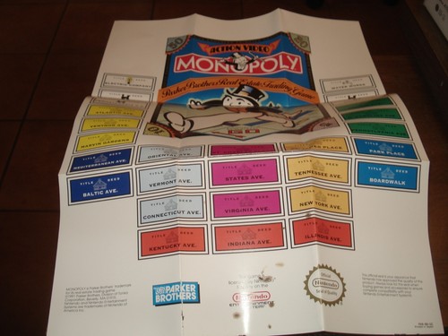 Monopoly Poster Insert Only NES Nintendo | eBay