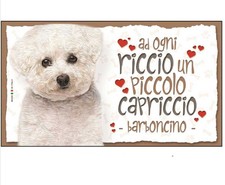 Targhetta targa 22x12cm in mdf animali cane BARBONCINO da appendere