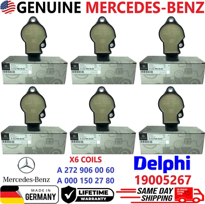 NEW OEM GENUINE x6 Ignition Coils For 2005-2014 Mercedes-Benz V6 V8, A0001502780 - Image 1 of 4