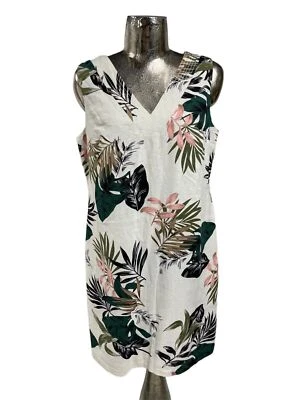 Vestido Mujer PAVO REAL Talla Mediana 14 Multicolor LINO Floral EU42 Foto 1 de 4