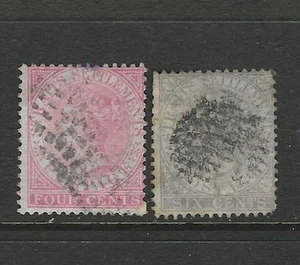 MALAYA STRAITS SETTLEMENTS 1868 QUEEN VICTORIA 2 CTS AND 6 CTS CAT £40 USED - Picture 1 of 2